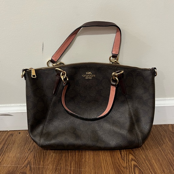 EUC Coach Brown Leather Monogram Logo Purse - Picture 1 of 5